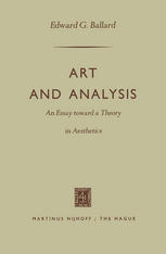 Art and analysis an essay toward a theory in aesthetics