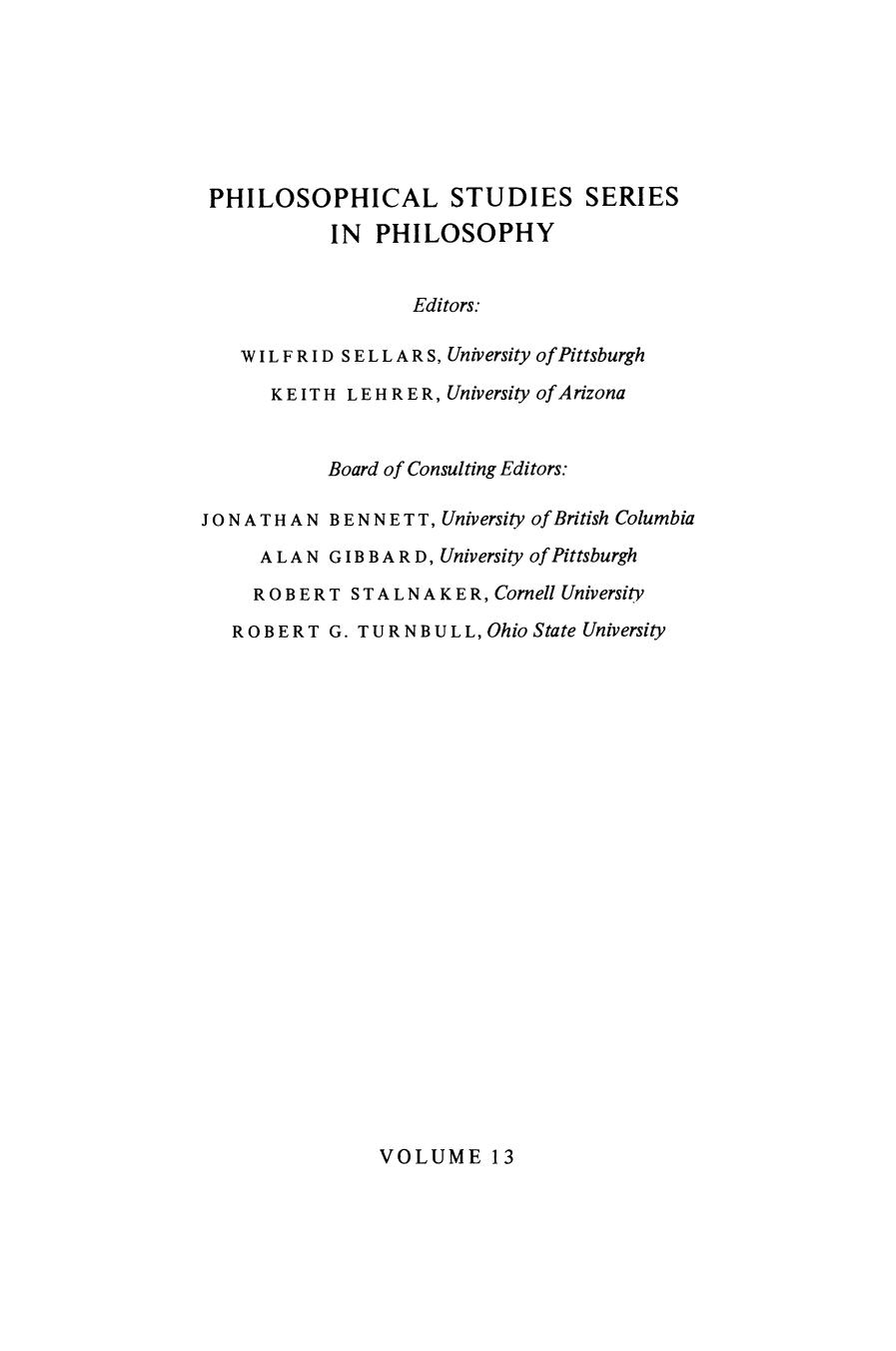 Values and Morals : Essays in Honor of William Frankena, Charles Stevenson, and Richard Brandt.