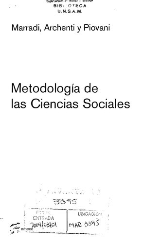 Metodologia De Las Ciencias Sociales