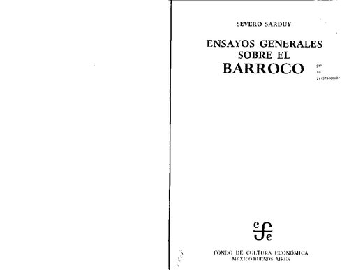 Ensayos Generales Sobre El Barroco