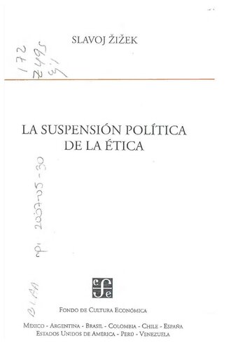 La Suspension Politica de La Etica