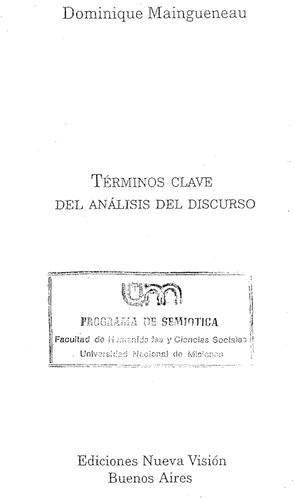 Terminos Claves del Analisis del Discurso