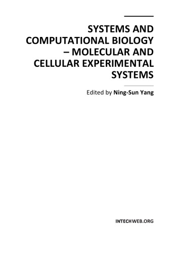 Systems and Computational Biology - Molecular and Cellular Experimental Systems
