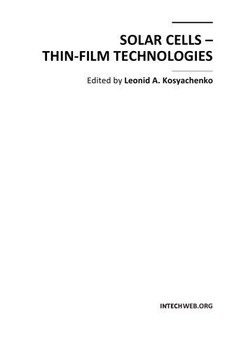 Thin-Film Photovoltaics as a Mainstream of Solar Power Engineering.