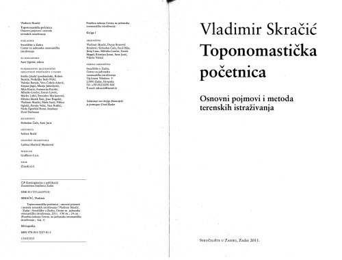 Toponomastička početnica : osnovni pojmovi i metoda terenskih istraživanja