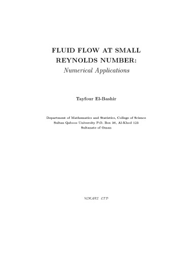 Fluid flow at small Reynolds number : numerical applications