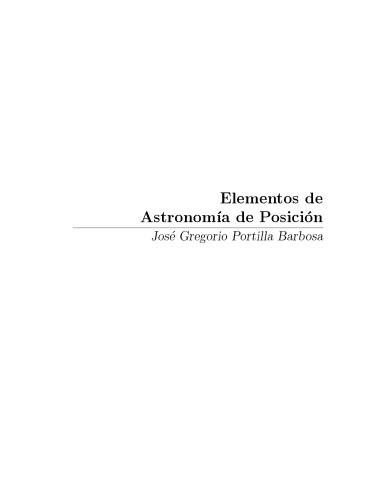 Elementos de astronomía de posición