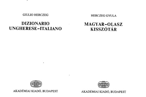 Magyar-olasz kisszótár = dizionario ungherese-italiano