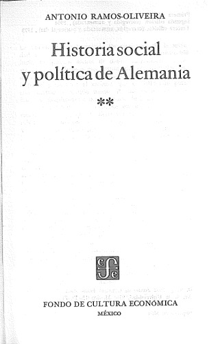 Historia Social y Politica de Alemania, I