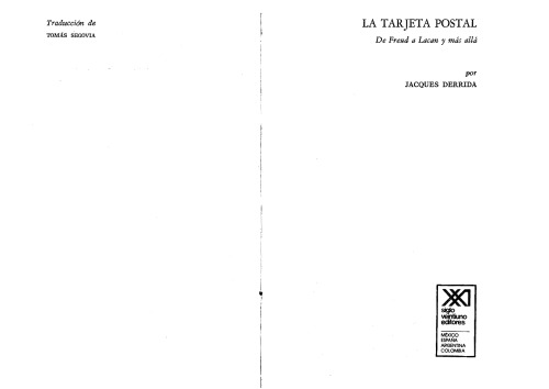 La tarjeta postal : de Freud a Lacan y más allá