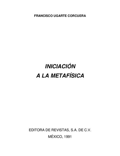 Inicialización a la metafísica