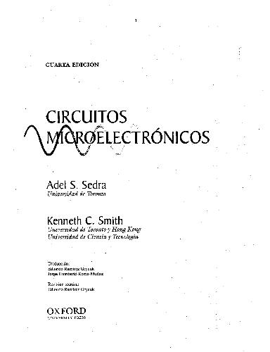 Circuitos microelectrónicos 4a edición. Con CD-ROM incluido