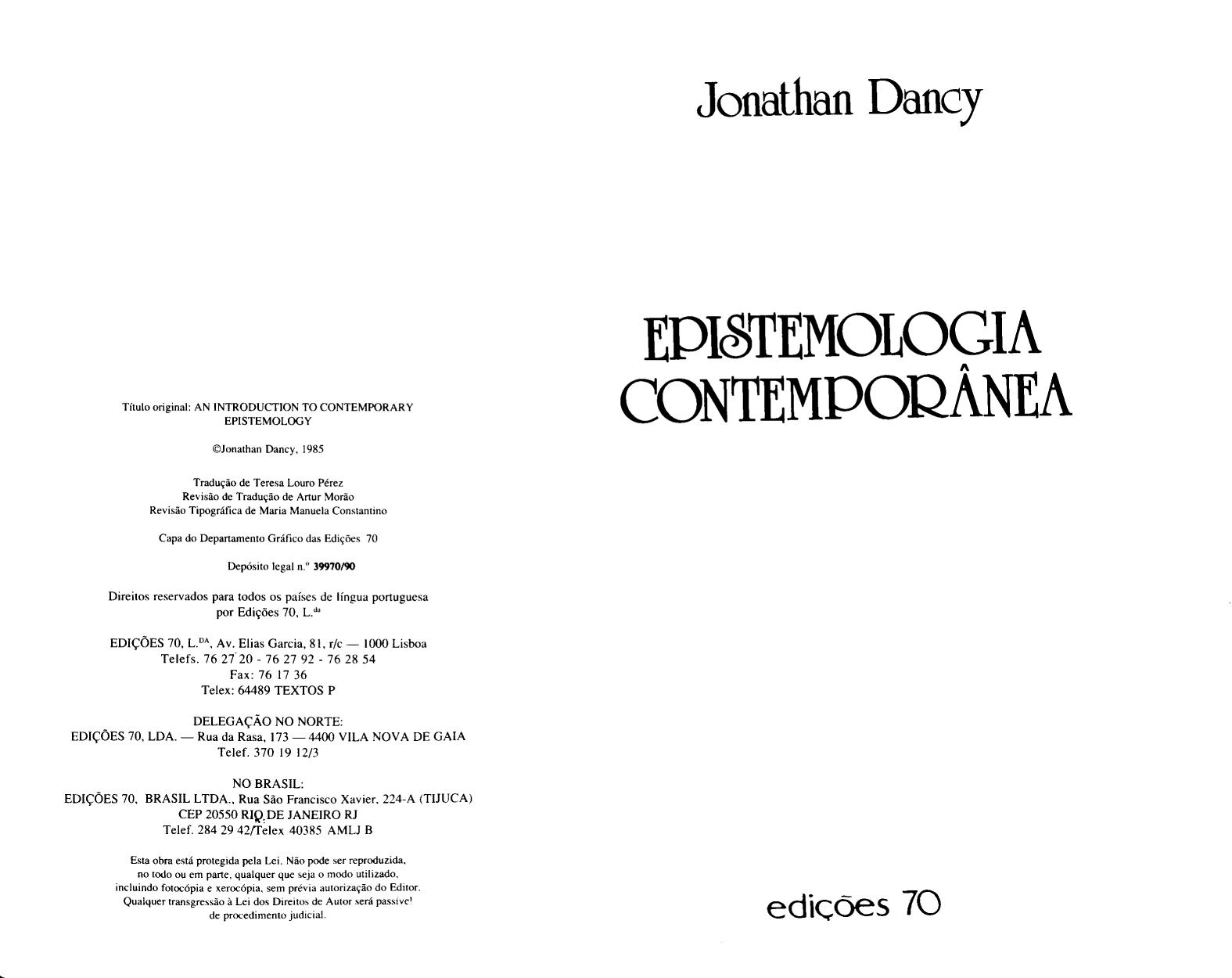 Epistemologia Contemporânea