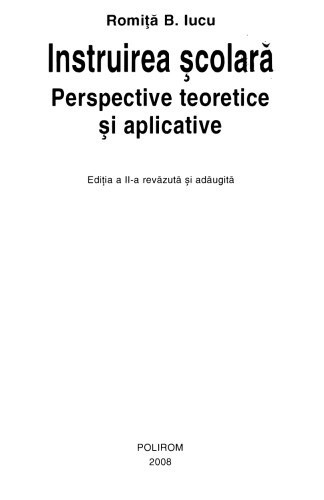 Instruirea şcolară : perspective teoretice şi aplicative