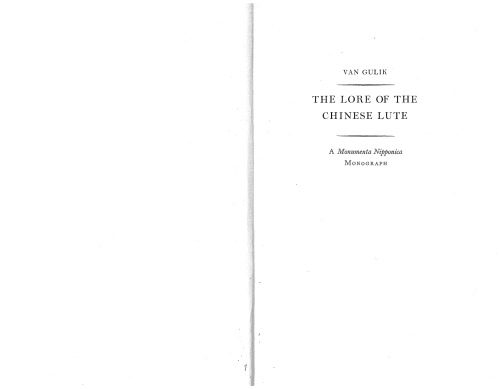 The Lore of the Chinese Lute