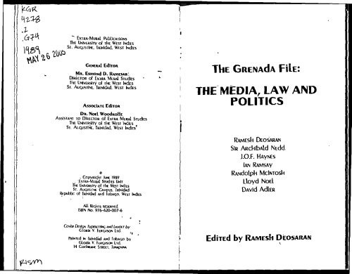 The Grenada file : the media, law, and politics