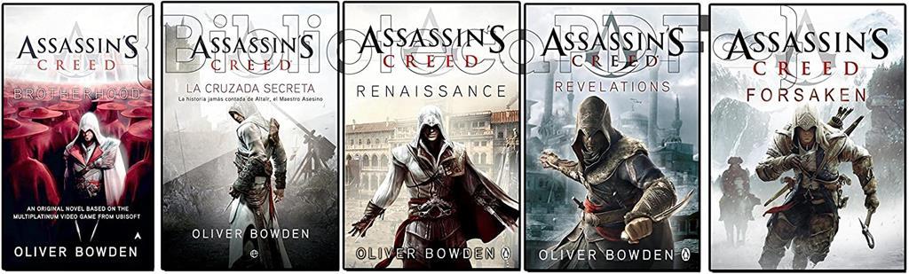 Set de 5 libros de Assassin's Creed: Renaissance, La hermandad, La cruzada secreta, Revelaciones y Forsaken