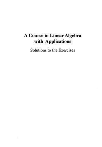 A Course in Linear Algebra with Applications