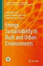 Energy Sustainability in Built and Urban Environments