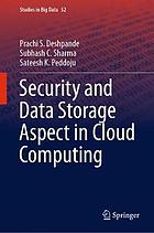 Security and data storage aspect in cloud computing