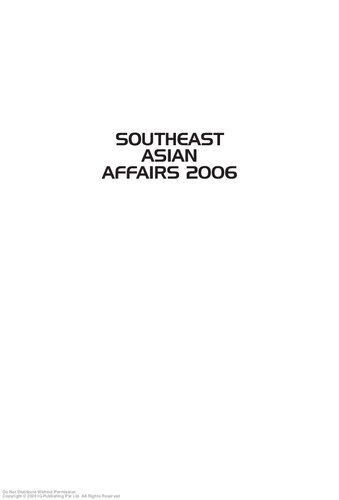 Southeast Asian Affairs 2006