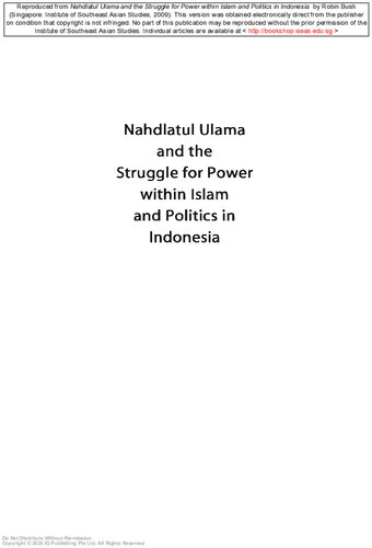 Nahdlatul Ulama and the Struggle for Power Within Islam and Politics in Indonesia