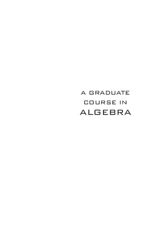 Graduate Course in Algebra, a - Volume 1