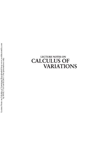 Lecture Notes on Calculus of Variations