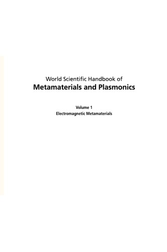 World Scientific handbook of metamaterials and plasmonics