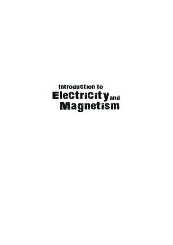 Introduction to Electricity and Magnetism