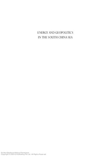 Energy and Geopolitics in the South China Sea