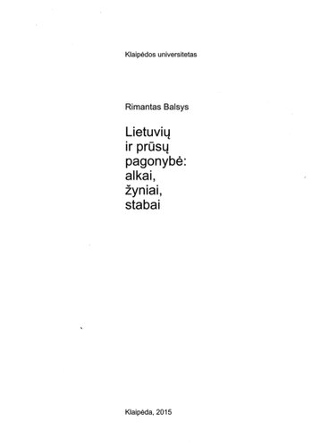 Lietuvių ir prūsų pagonybė