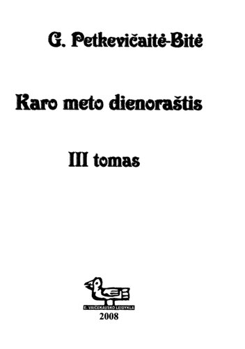 Karo meto dienoraštis III tomas