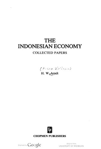 The Indonesian economy : collected papers