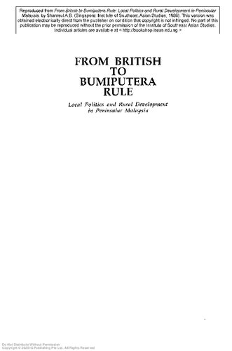 From British to Bumiputera Rule