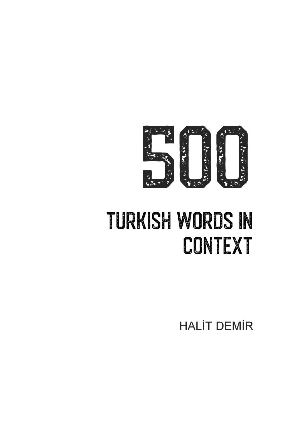 500 Turkish Words in Context
