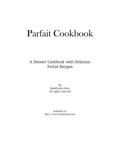 Parfait Cookbook