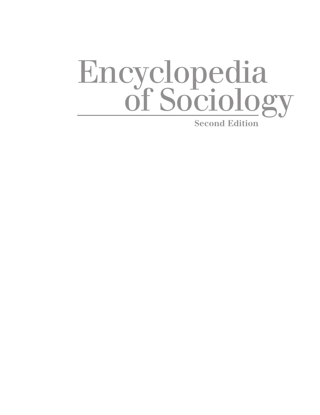 Encyclopedia Of Sociology Vol 5