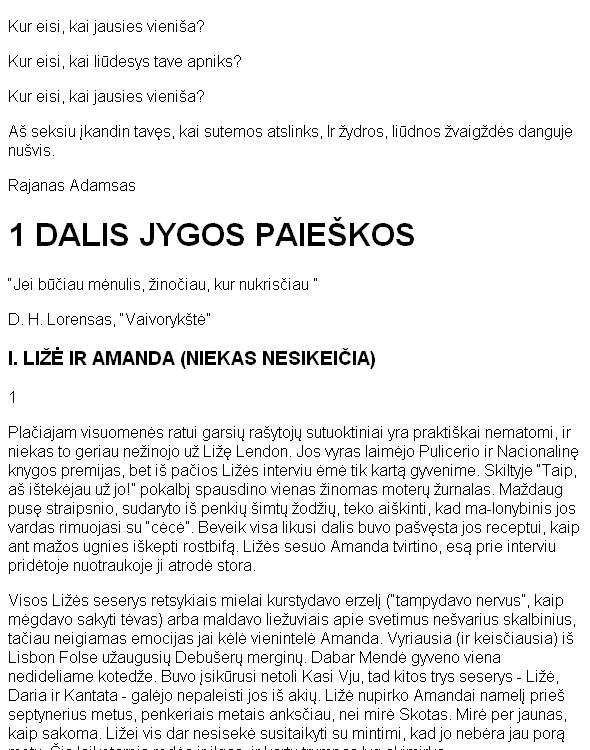 Lizės istorija I