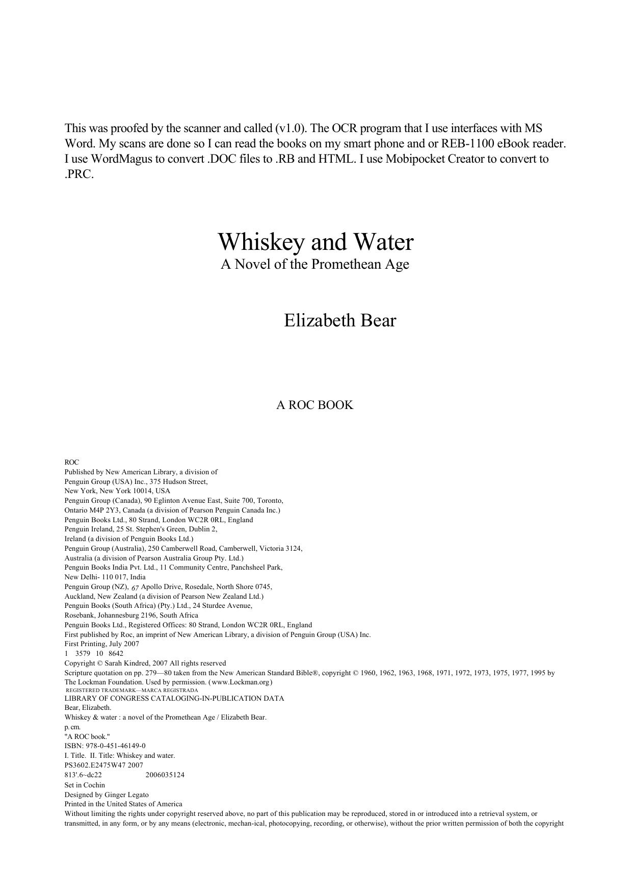 Elizabeth Bear Promethean Age 03 Whiskey And Water