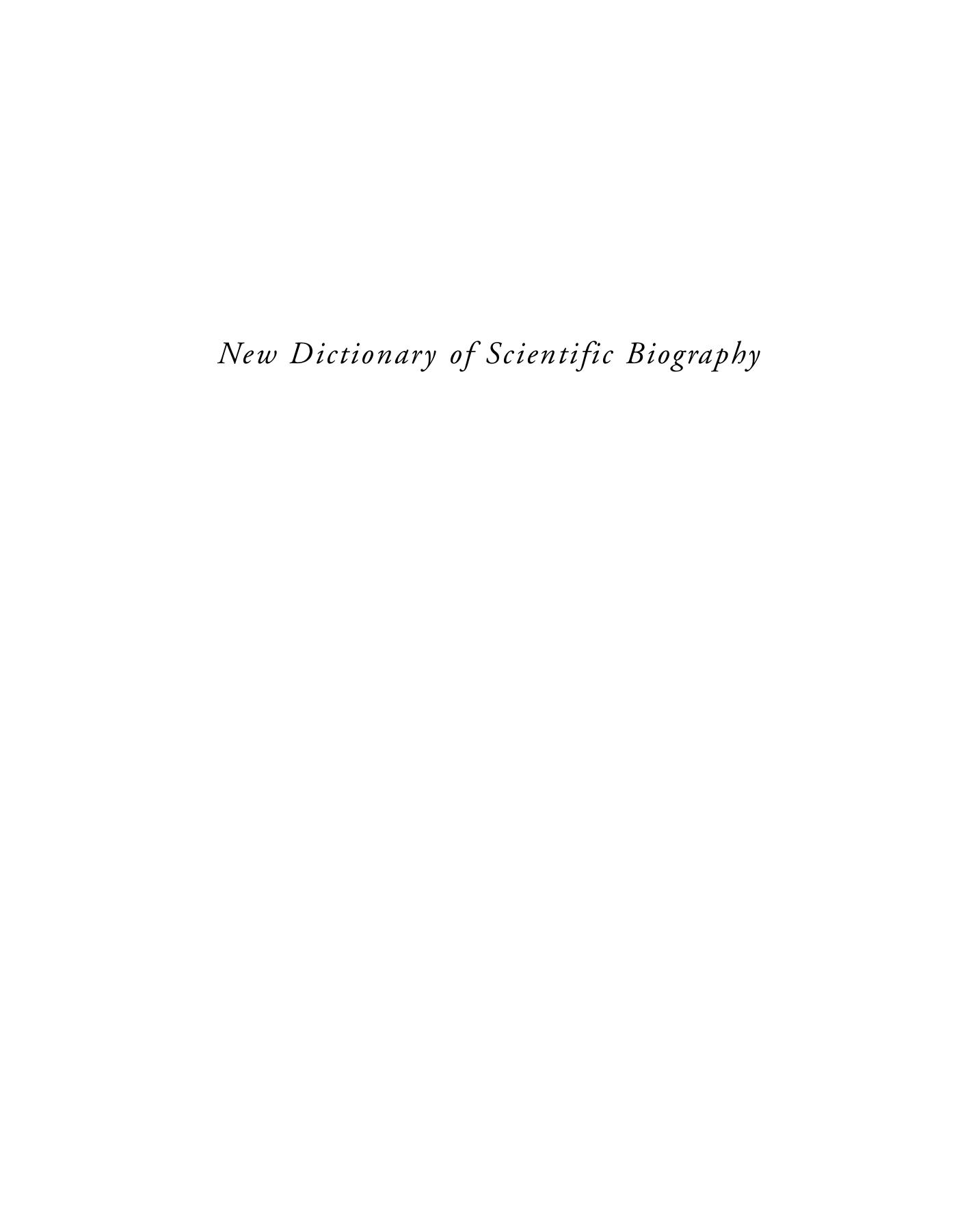 New Dictionary Of Scientific Biography Vol 3