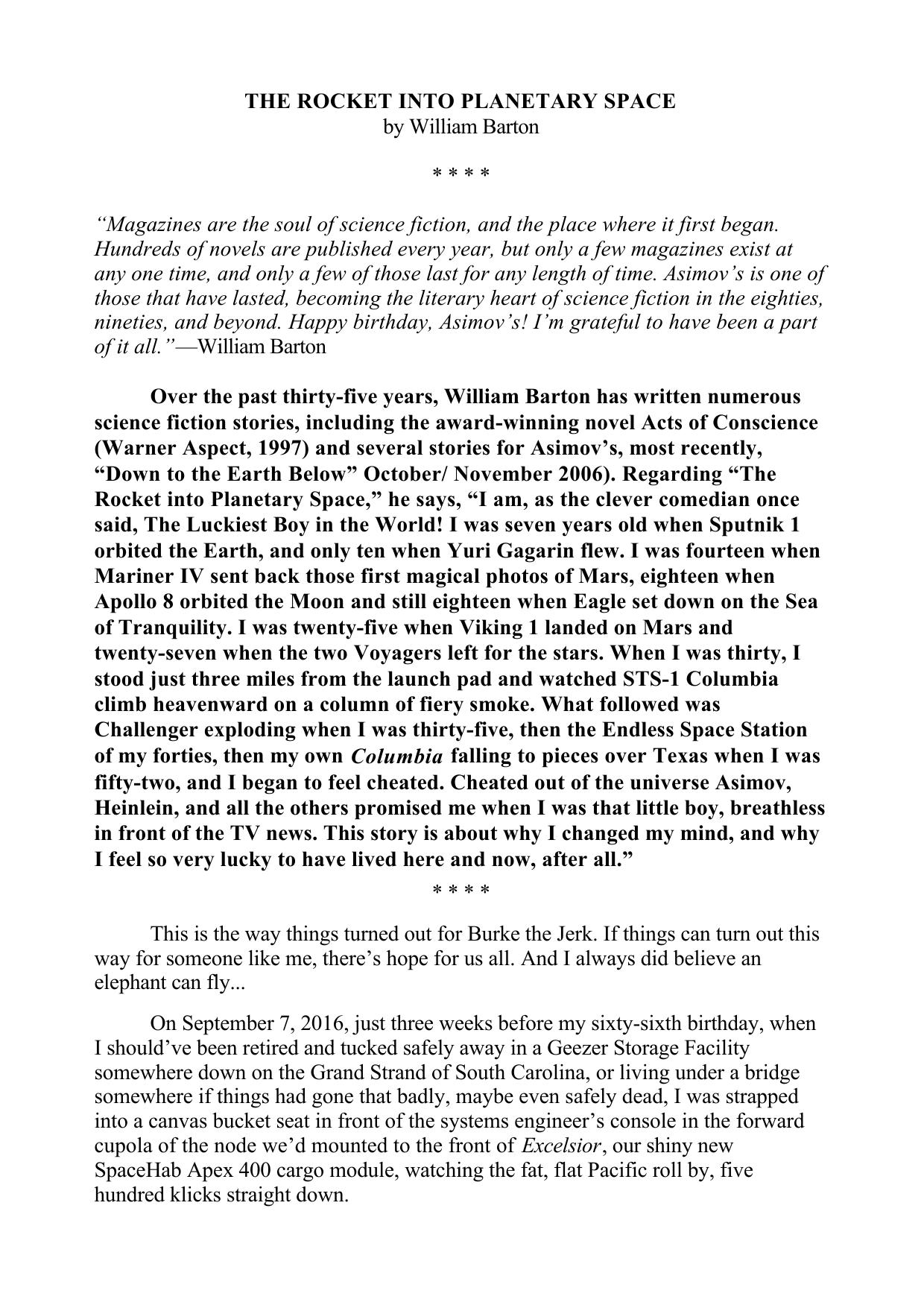 William Barton The Rocket Into Planetary Space