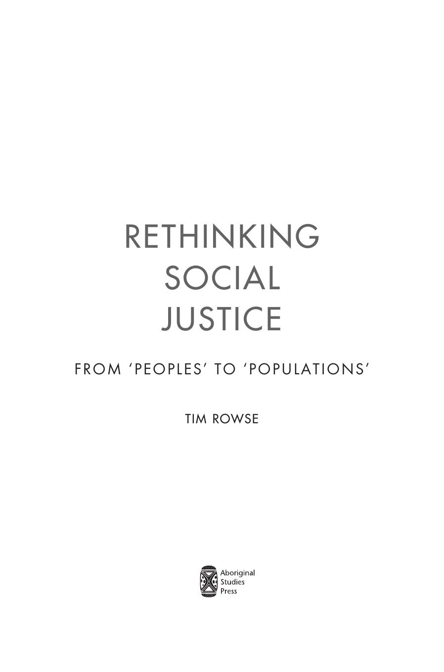 Rethinking Social Justice From Peoples To Populations