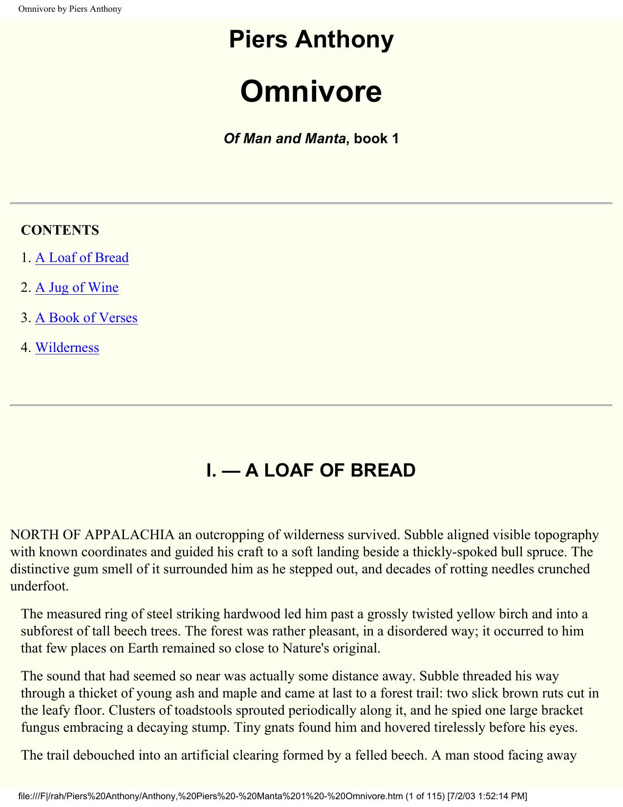 Omnivore by Piers Anthony