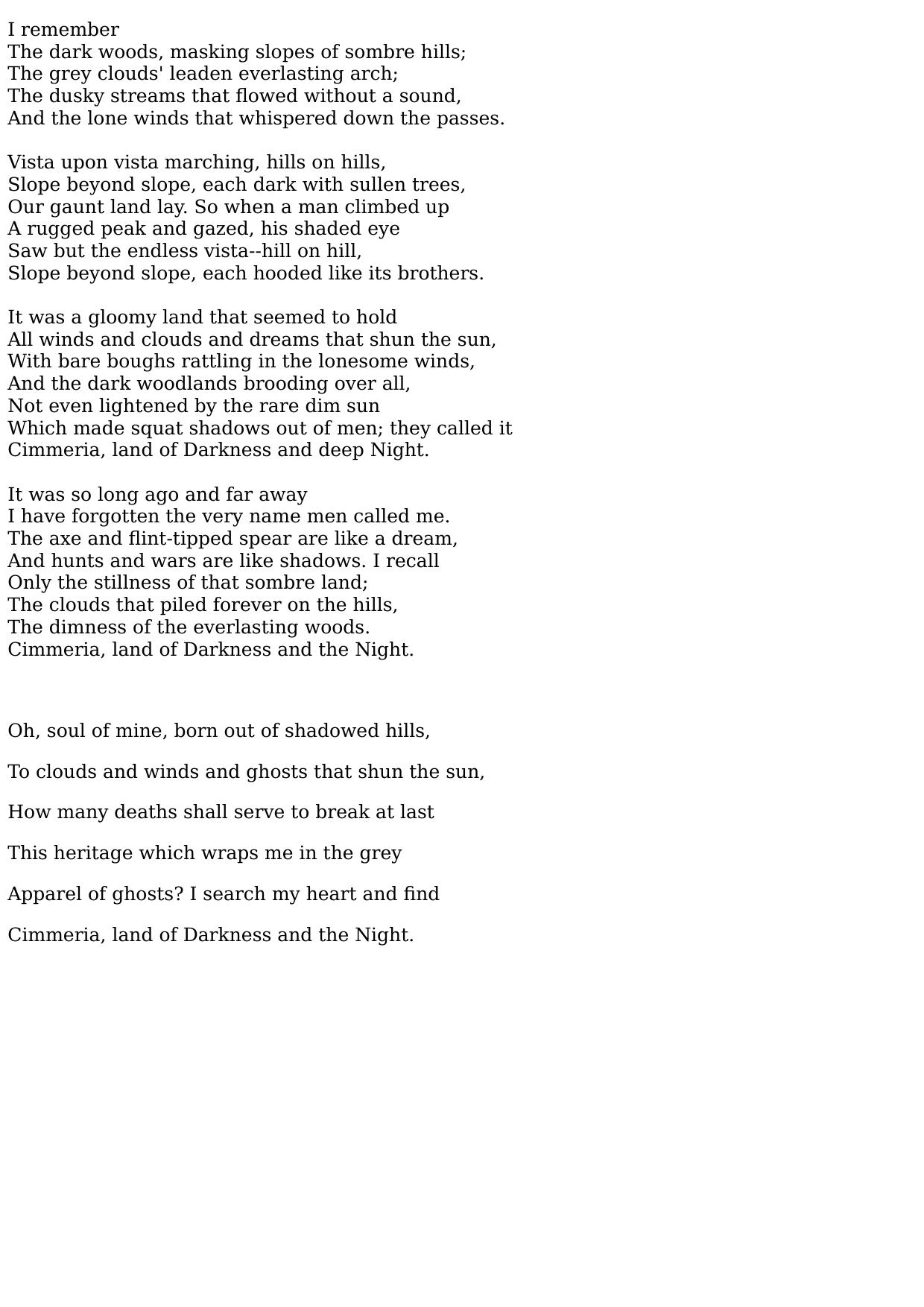 Cimmeria (Poem)
