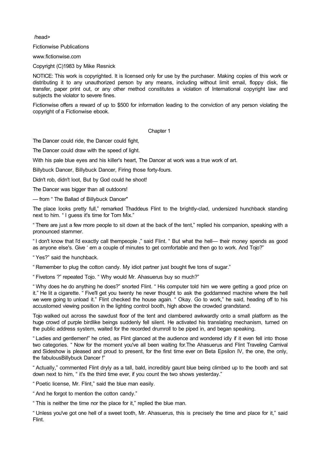 Mike Resnick Tales Of The Galactic Midway 04 The Best Rootin Tootin Shootin Gunslinger