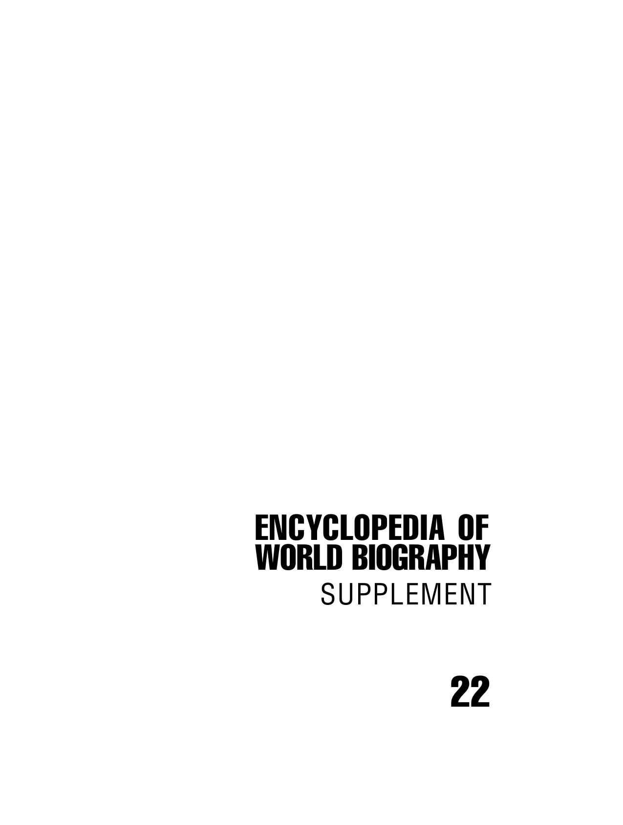 Encyclopedia Of World Biography Vol 22 Supplement