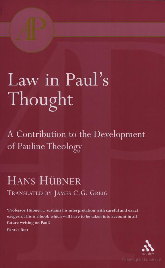 Law in Paul's Thought