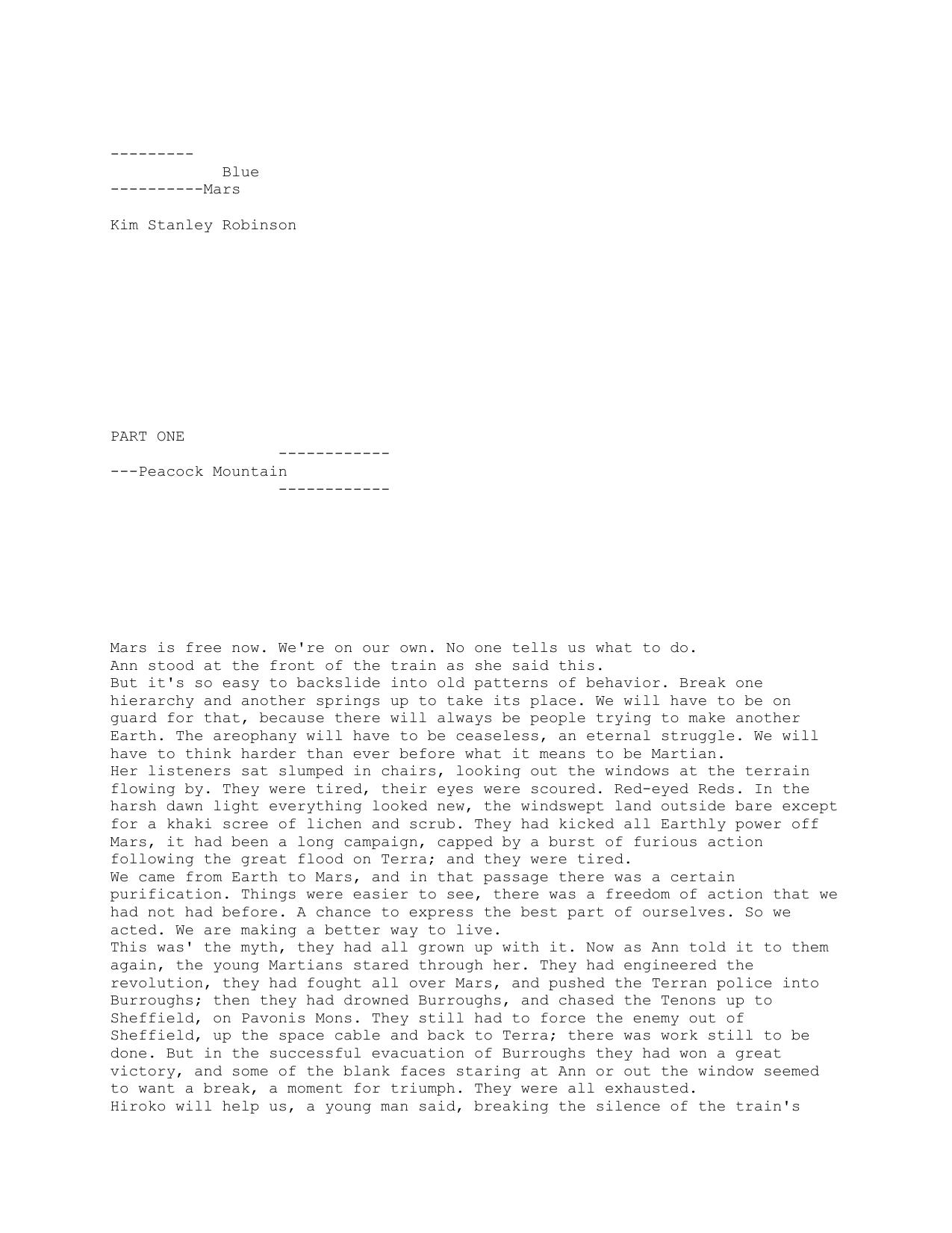 Microsoft Word - Robinson, Kim Stanley - Mars 2 - Blue Mars