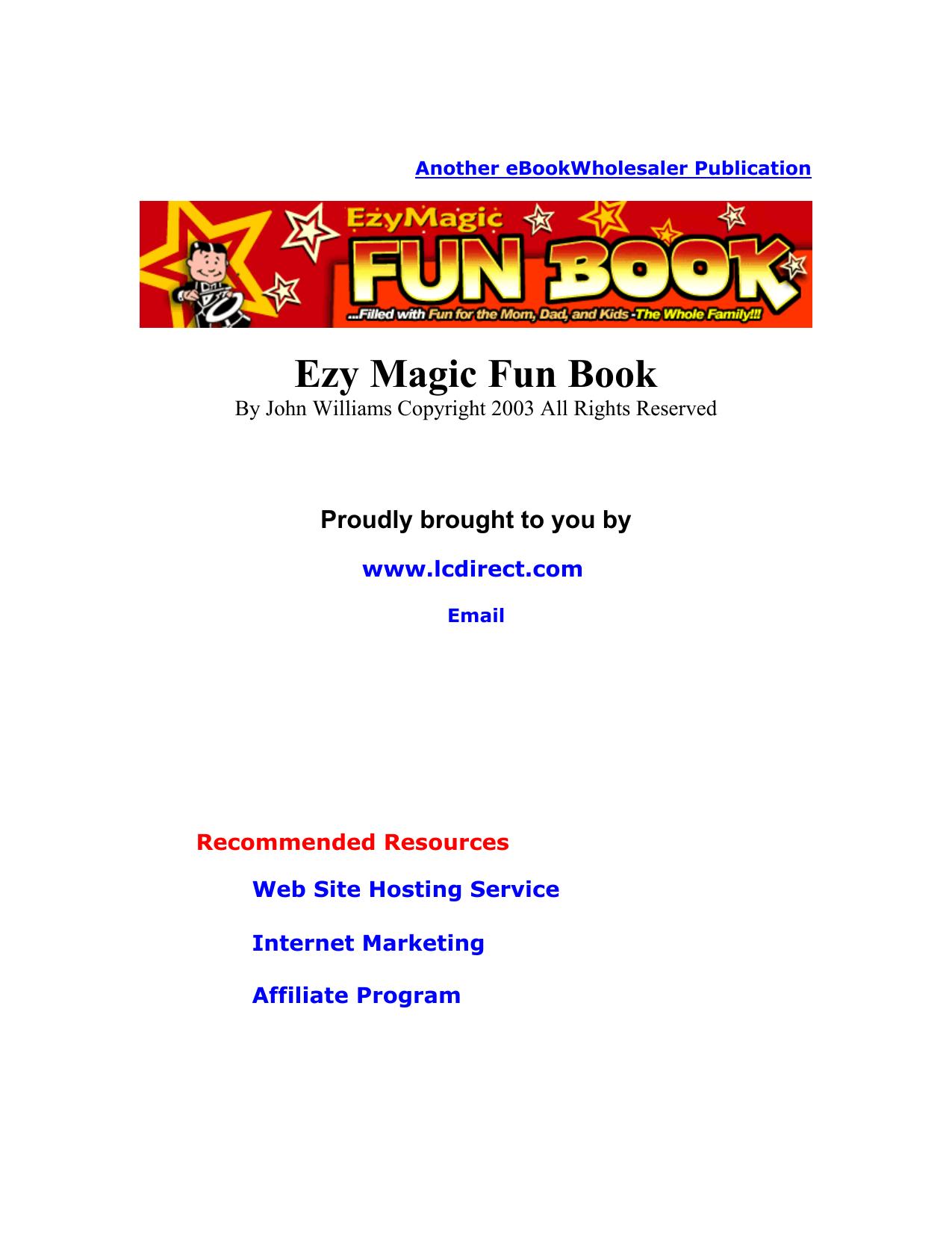 John Williams Ezy Magic Fun Book